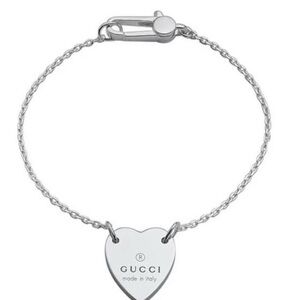 Gucci Silver Heart Charm Bracelet